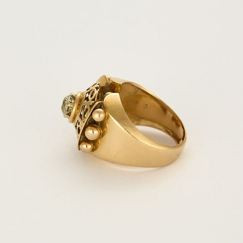 Bague 54 Bague dôme or jaune et diamants 58 Facettes ALE4261