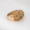 Bague Bague vintage en or 14 carats, sertie de saphirs et de diamants, motif panier tressé, taille 7. Bijou à anneau bombé. 58 Facettes G13928
