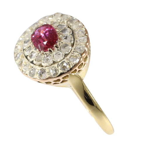 Bague 54 Beauté délicate : bague victorienne avec tourmaline rose violacée 58 Facettes 24150-0100