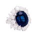 Bague 57 Bague or blanc, diamants, saphir. 58 Facettes 34078