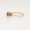 Bague tulipe vintage en or jaune 14 carats avec diamants et émeraude, taille 5,5