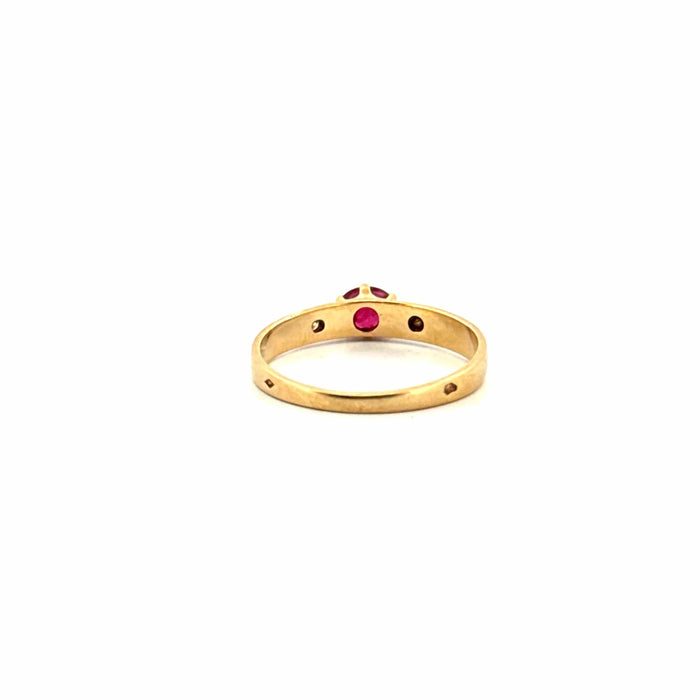 Solitaire or jaune rubis diamants