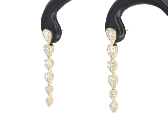 Boucles d'oreilles Boucles d'oreilles en or jaune avec diamants 58 Facettes 2339