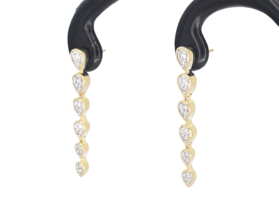 Boucles d'oreilles en or jaune avec diamants