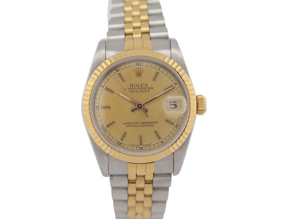 Montre vintage montre ROLEX oyster perpetual datejust 31 mm or acier auto 58 Facettes 263873