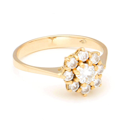 Bague 52 Bague Cluster en or jaune et or blanc avec diamants 58 Facettes F3226C58F1E34112A4C6798AAD4CE78C