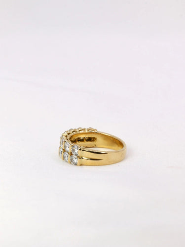 Bague 49 Double alliance or jaune diamants 58 Facettes J399