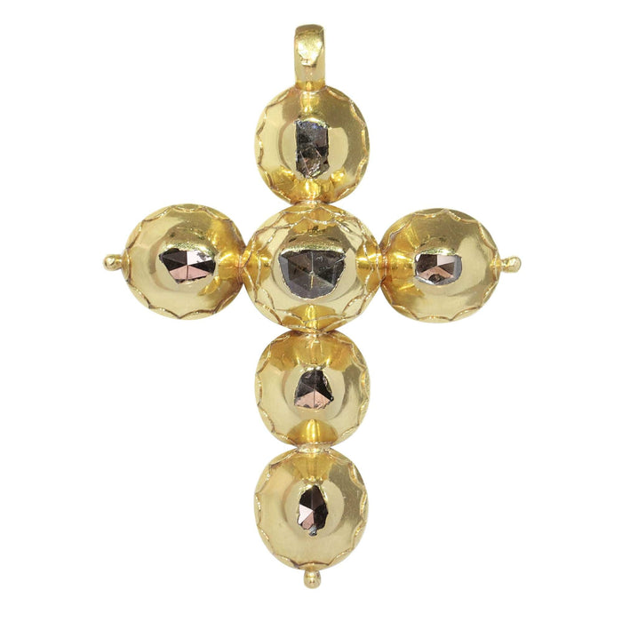 Pendentif Pendentif croix géorgienne des années 1780 avec diamants taille rose 58 Facettes 24275-0345