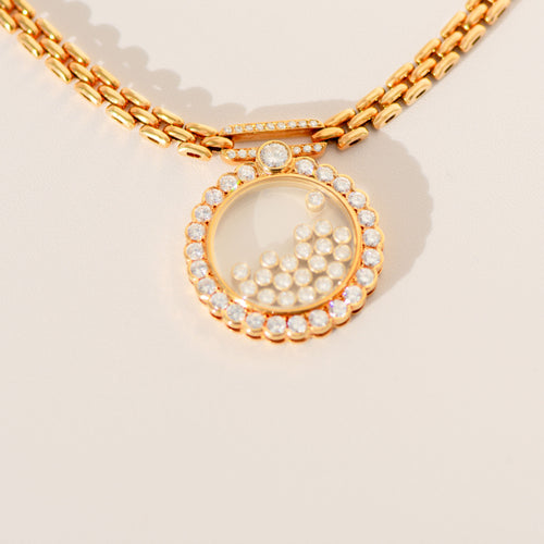 Collier CHOPARD - Collier « Happy Diamonds » sur mesure, or jaune et diamants 58 Facettes 3293