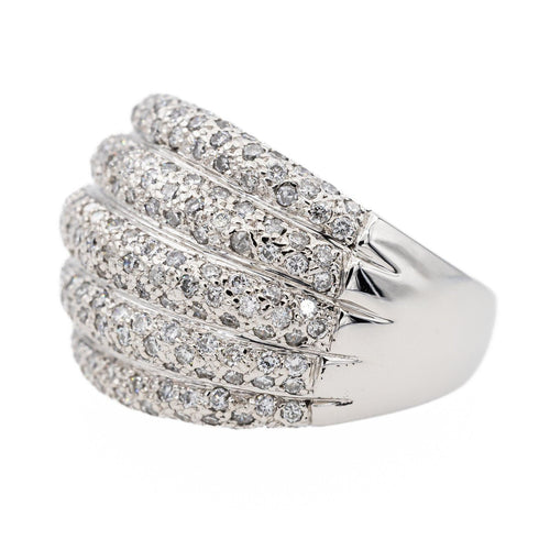 Bague 54 Bague Jonc Or blanc Diamant 58 Facettes 2841920CN
