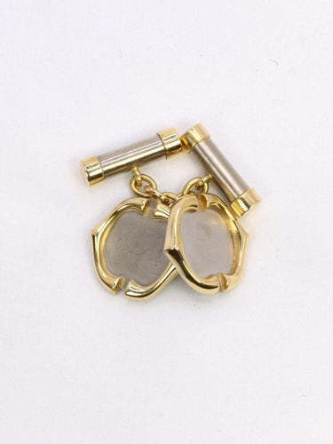 Boutons de manchette CARTIER Boutons de manchette Double C or jaune acier 58 Facettes J290