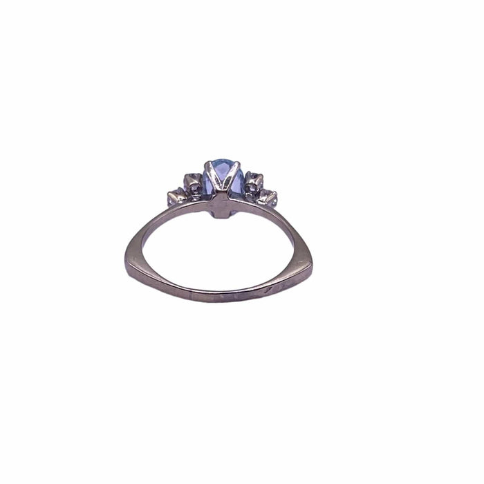 Bague 58 Bague Or Blanc 18k Diamants et Aigue Marine 58 Facettes 10-GS30885-02