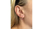 Boucles d'oreilles Boucles d'oreilles délicates en or avec rubis synthétique, Hongrie, 1ère moitié du 20ème siècle. 58 Facettes KS126