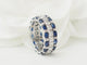 Bague 52 Bague alliance en or blanc, saphirs et diamants 58 Facettes 33594