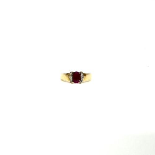 Bague 48 Bague or jaune rubis et diamants 58 Facettes Z15B51641
