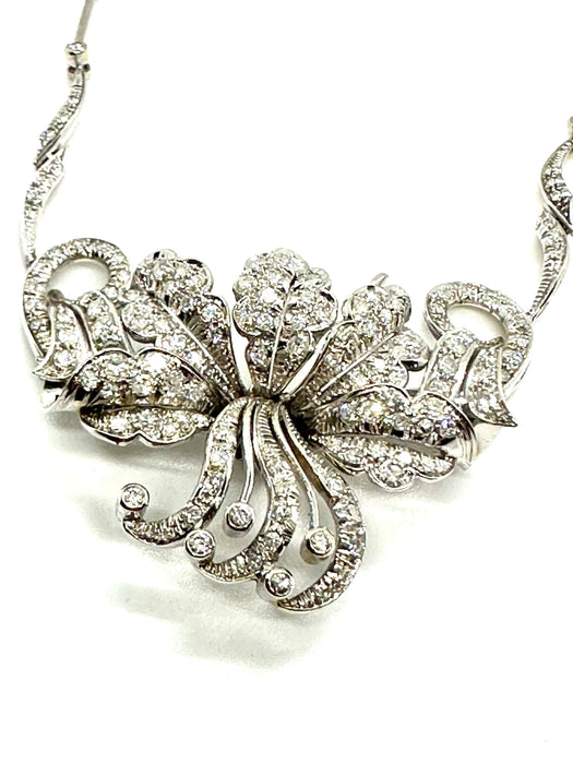 Collier Exceptionnel collier en or forme florale diamants 58 Facettes