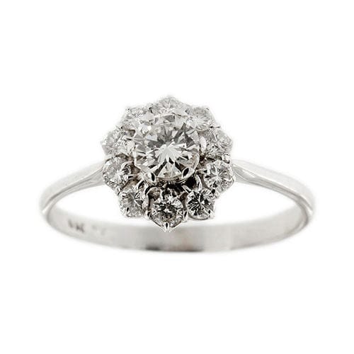 Bague 61 Bague fleur avec diamants 58 Facettes 32265
