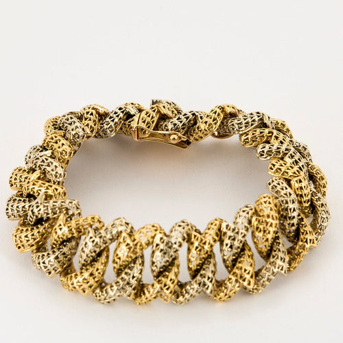 Bracelet Bracelet or jaune et blanc 58 Facettes GU0001