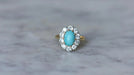 Bague Marguerite turquoise et diamants 58 Facettes