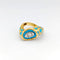 Bague 52 Bague en or jaune, diamants et turquoise 58 Facettes 32397