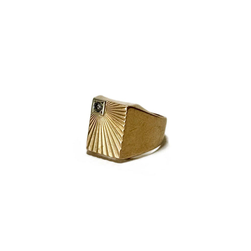 Ring 61 Signet in 18k yellow gold 58 Facettes REF24029-193