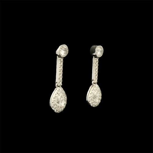 Boucles d'oreilles Pear-shape diamond earrings 58 Facettes