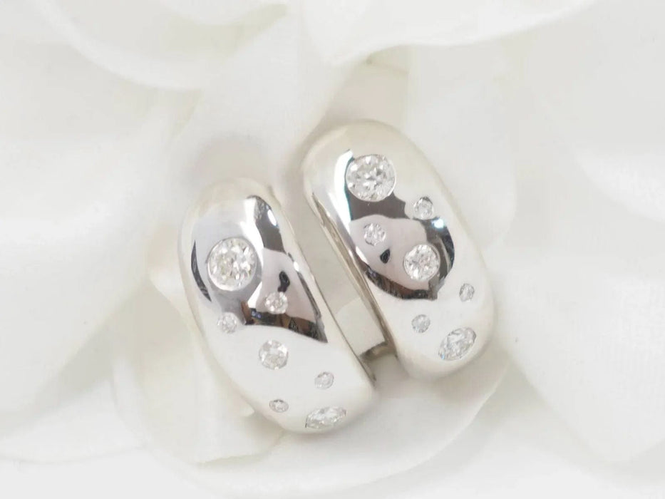 Boucles d'Oreilles En Or Blanc Et Diamants