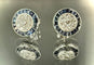 Boucles d'oreilles Paire de boucles Art Déco or blanc, diamants et saphirs 58 Facettes