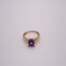 Ring 54 Solitaire Yellow Gold Amethyst & Diamonds 58 Facettes