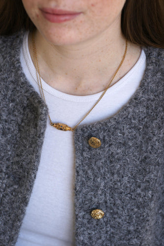 Collier Collier Or Jaune Fermoir Barillet Emaillé et Croix 58 Facettes