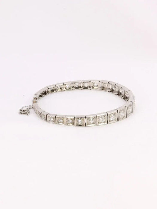 Bracelet Bracelet Art-Déco platine diamants 3,5 ct 58 Facettes J618