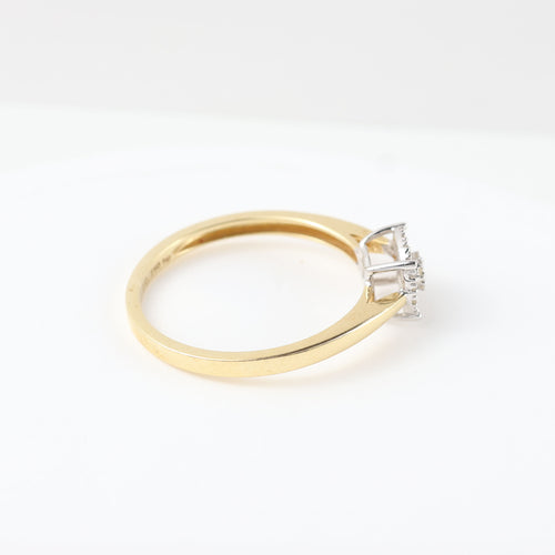 Bague bicolore en or jaune et blanc 18 carats et diamants de 0,25 carat