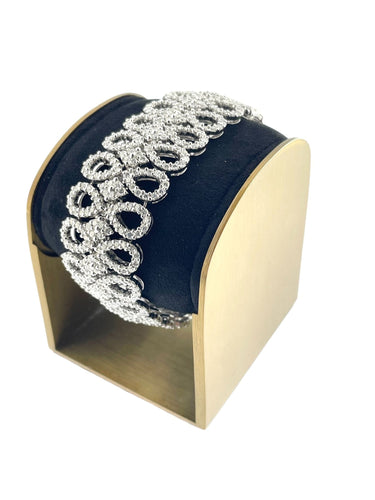 Bracelet Bracelet or blanc certifié HRD serti de 800 diamants naturels 58 Facettes