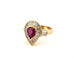 Bague 53 Bague en or jaune avec rubis et diamants 58 Facettes