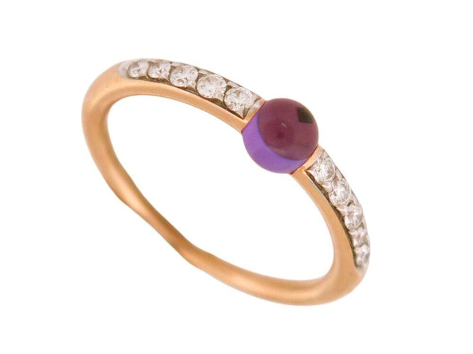 Bague 52 bague POMELLATO m'ama non m'ama amethyste 52 diamants en or jaune 18k 58 Facettes 268364