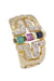 Bague Bague moderne tutti frutti or jaune diamants émeraude rubis saphir 58 Facettes 094331