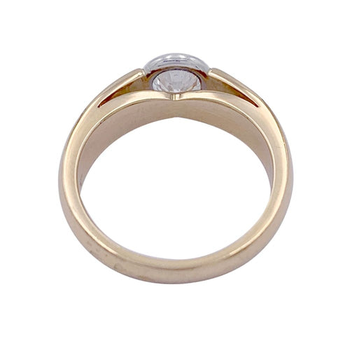 Bague 54 Bague solitaire or jaune, platine. 58 Facettes 32407