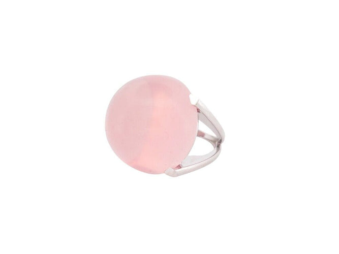 Bague 50 bague cabochon quartz rose etoile t50 en or blanc 18k 21.8 gr 58 Facettes 267805