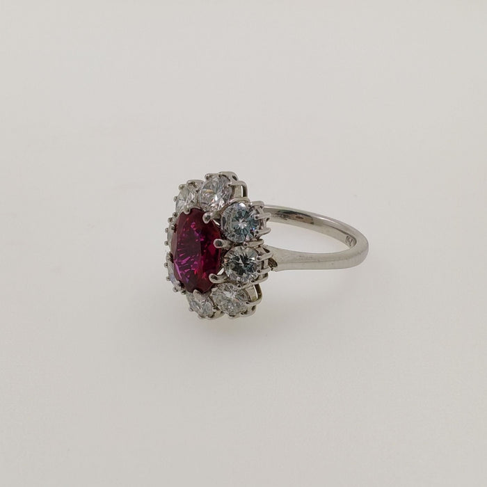 Bague Anello con Rubino 1,50ct e Diamanti 58 Facettes