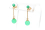 Boucles d'oreilles contemporaines en or jaune 14 carats serties de jade