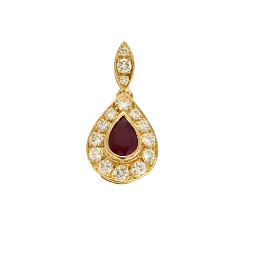 Pendentif Pendant en or jaune, rubis et diamants 58 Facettes GU299X2