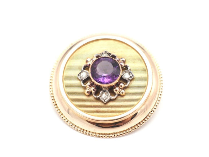 Pendentif Pendentif en or jaune, améthyste et diamants 58 Facettes