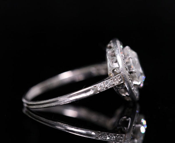Bague Bague art déco solitaire platine diamant 58 Facettes