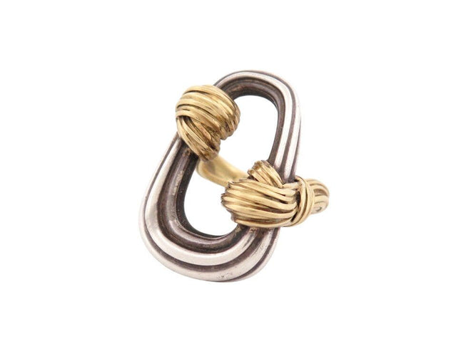 Bague 55 vintage bague VAN CLEEF & ARPELS noeud t55 en or jaune 18k & argent 18.9gr 58 Facettes 267804