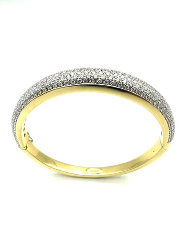 Bracelet BUCHERER. Bracelet jonc or 18K et diamants 5ct 58 Facettes