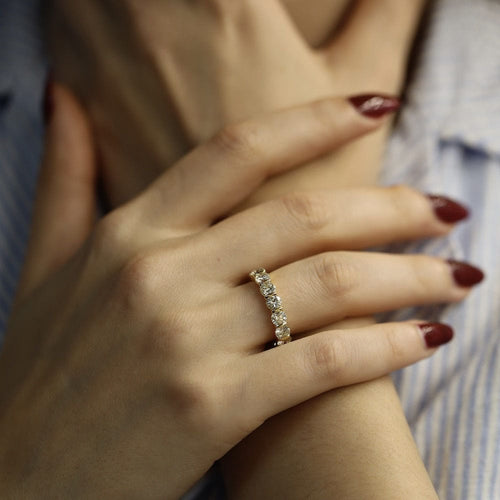 Bague 50 Alliance diamants en or jaune 18 Cts - 3,30 Cts - Taille 50 58 Facettes FB09866