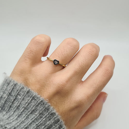 Bague 54 Solitaire or jaune & blanc 18 carats serti d’un diamant 58 Facettes