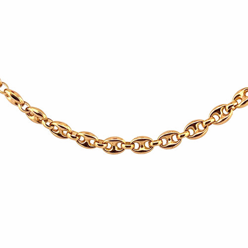 Chaîne homme grain de café en or jaune 58 Facettes