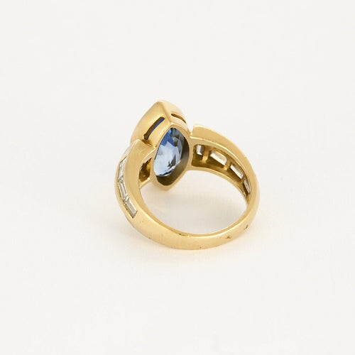 Bague 52 Bague en or jaune, saphir et diamants 58 Facettes REU1044