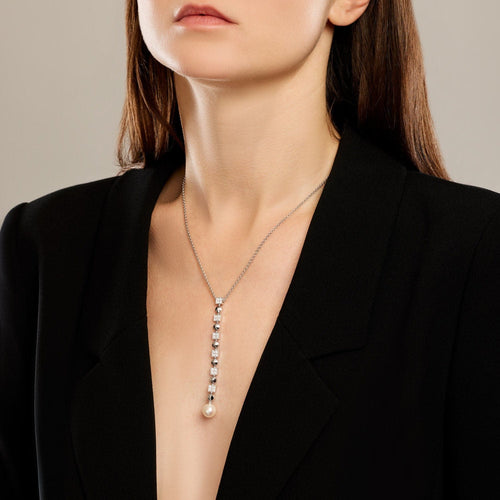 Collier BULGARI - Collier Lucea en or blanc perle et diamants 58 Facettes